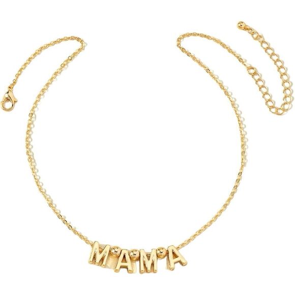 NEW MAMA Letters Gold Plated Chain Necklace - Picture 6 of 6